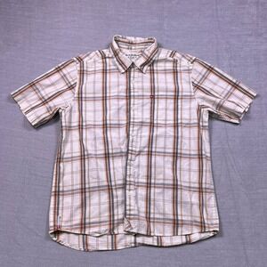 Quiksilver Men's Plaid Short Sleeve Button Up Shirt Size L G Organic Cotton